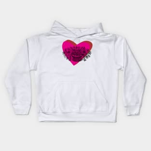 flower in love heart Kids Hoodie